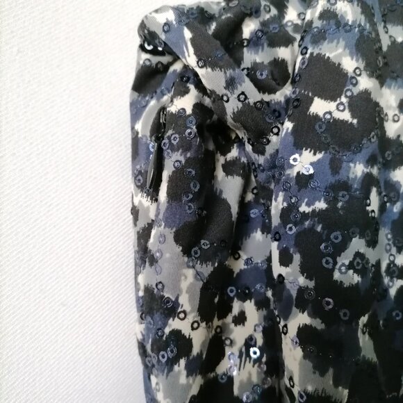 Kris Jenner Womens Black White 3/4 Sleeve Sequin Tunic Top Plus Size 1X - Picture 4 of 7